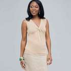 Sleeveless Twist Front Knit Top., , small