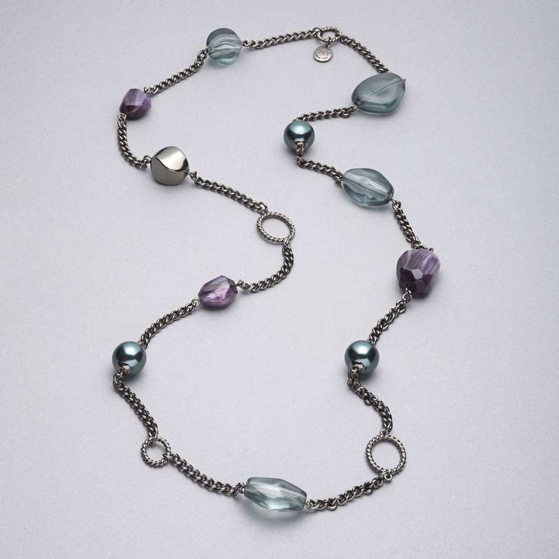 Light Hematite Necklace, Hematite, large