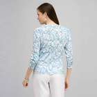 3/4 Sleeve Button Front Crew Neck Cardigan., , small