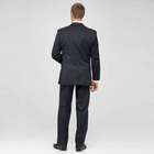 Charcoal Flat Front Athletic Fit Shadow Striped Wool Suit, , small